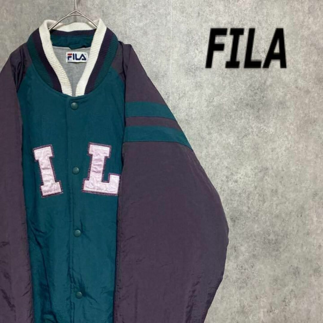 90s FILA SPEED　ビッグロゴ刺繍　フリースジャケット　　フィラ