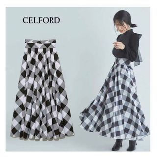 CELFORD セルフォード　タフタボリュームフレアスカート