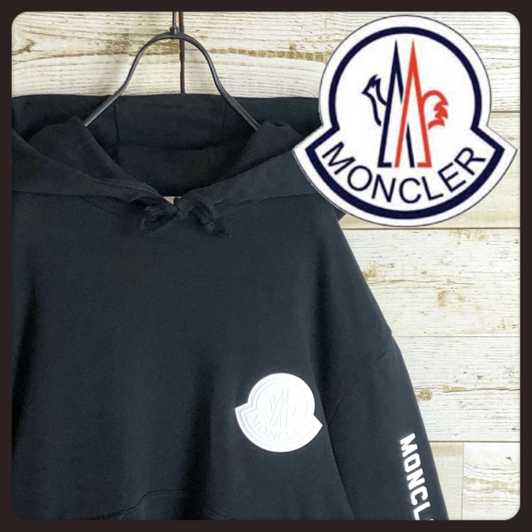MONCLER モンクレール パーカー ビック立体ワッペンロゴ入り 美品 | フリマアプリ ラクマ