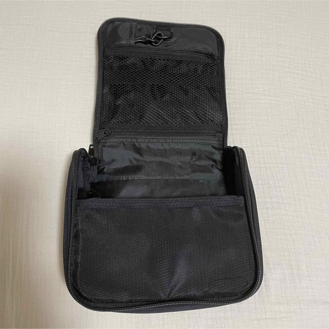 無印良品 ポリエステル吊して使える洗面用具ケース 黒・約16×19×6cm