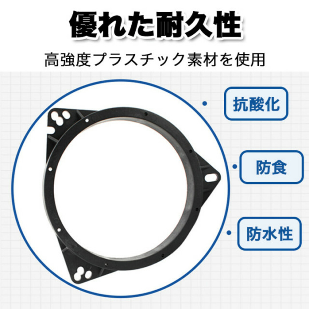 ランキング総合1位 インナーバッフル 2個 ボード スピーカー ステレオ カスタム 音質向上 汎用