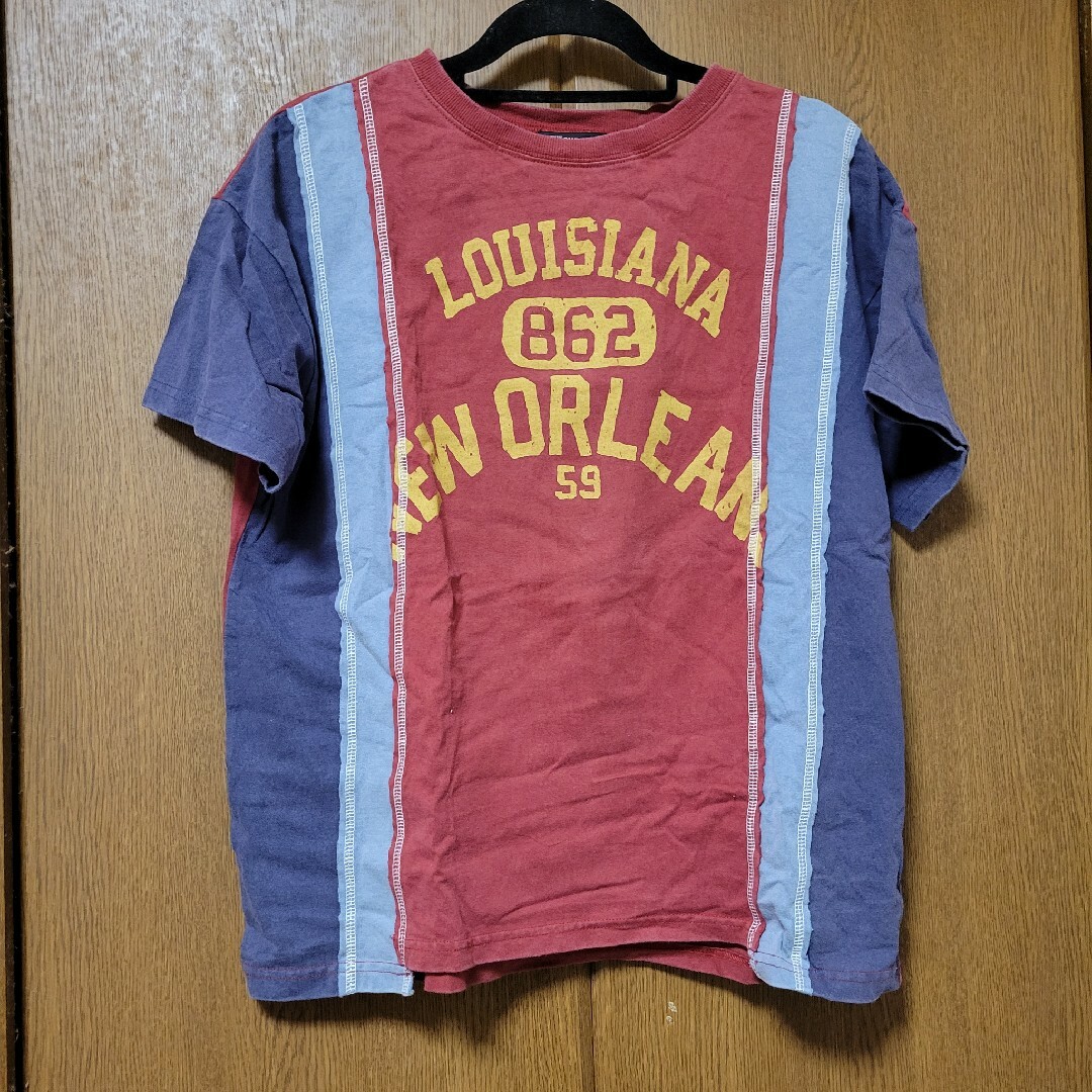 CUBE SUGAR(キューブシュガー)のキューブシュガー切り替えTシャツ赤系 レディースのトップス(Tシャツ(半袖/袖なし))の商品写真