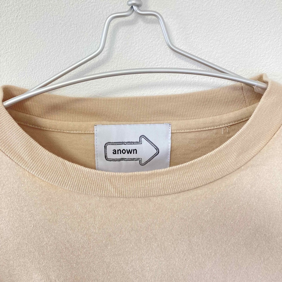【匿名配送】anown アノン ラベルスリーブポケットクルーネック半袖カットソー メンズのトップス(Tシャツ/カットソー(半袖/袖なし))の商品写真