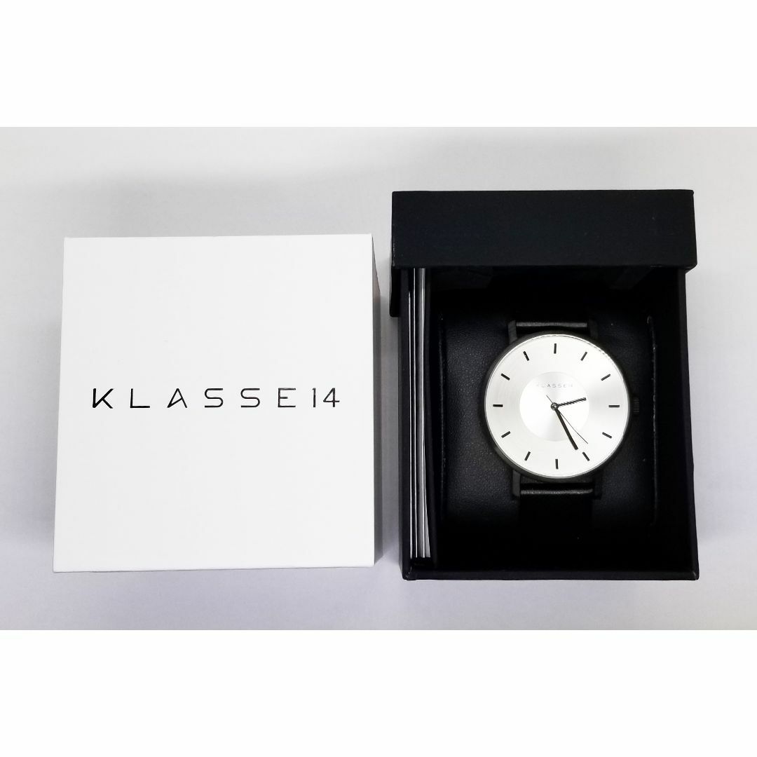 【送料無料】Klasse14 腕時計 シルバー 42mm ブラック レザーベルト