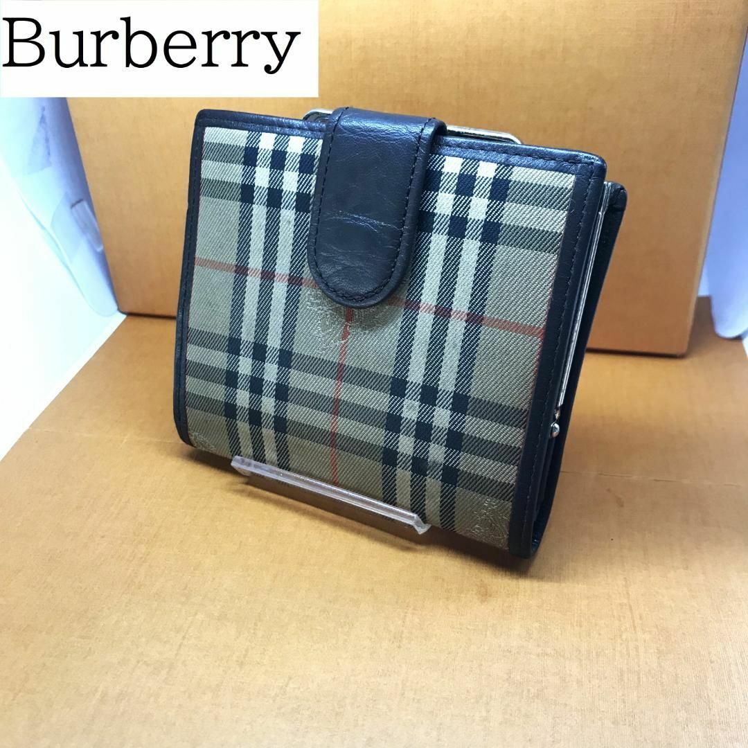 BURBERRY - 良品☆ バーバリー ☆ 折り財布 がま口財布 ノバチェック