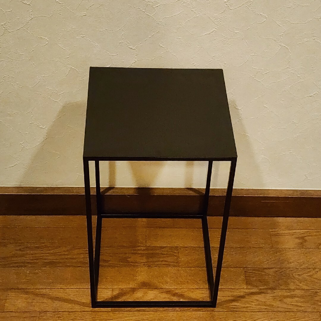 abekin KUROSHIRO サイドテーブル 四角 ブラック スチール製