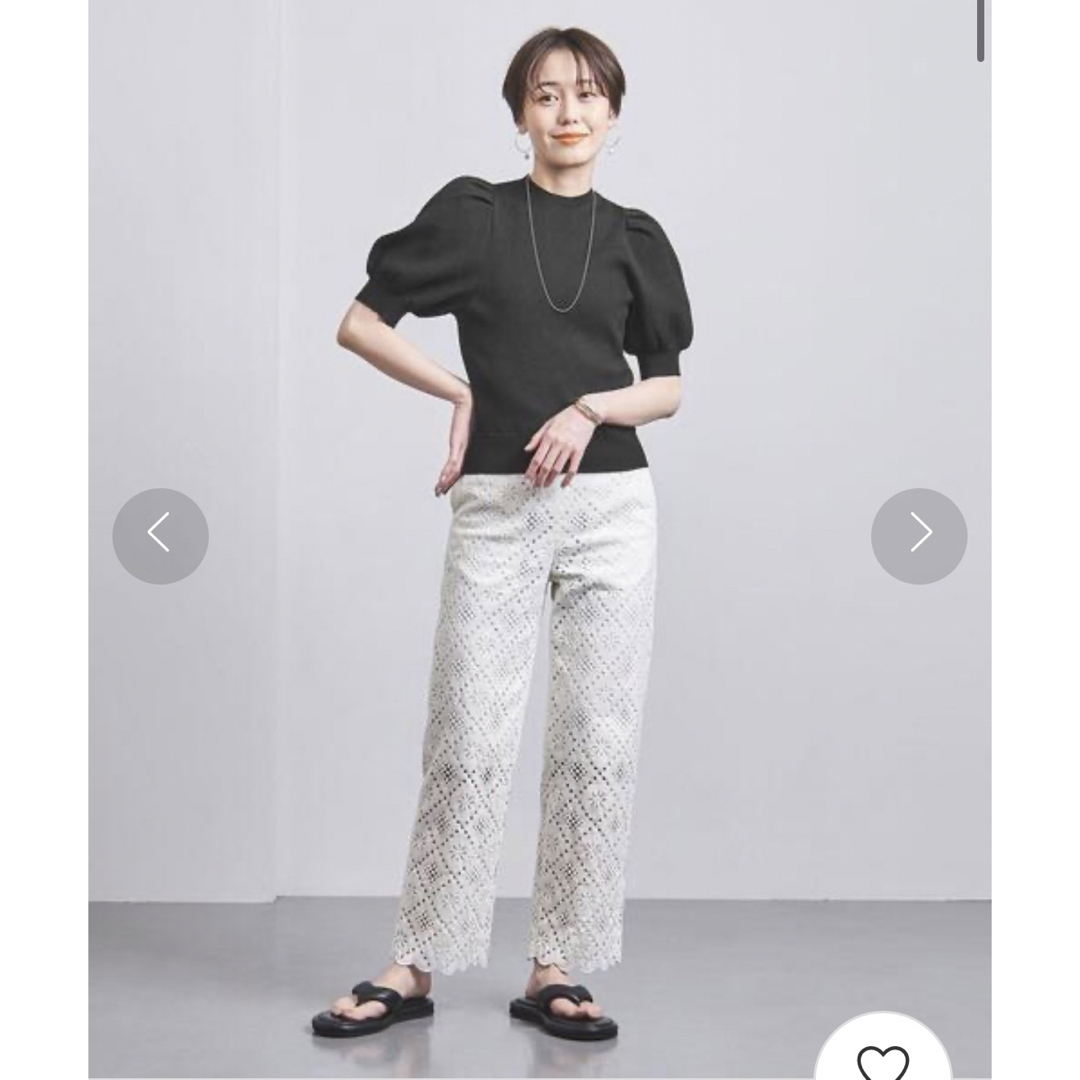 UNITED ARROWS(ユナイテッドアローズ)のUNITED ARROWS スカラップレース　パンツ レディースのパンツ(カジュアルパンツ)の商品写真