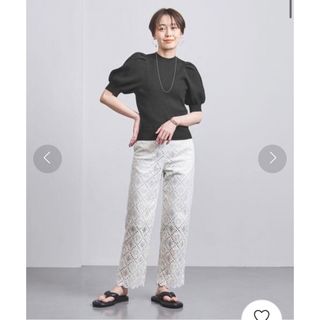 ユナイテッドアローズ(UNITED ARROWS)のUNITED ARROWS スカラップレース　パンツ(カジュアルパンツ)