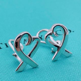 ティファニー(Tiffany & Co.)の【極美品】Tiffany & Co. イヤリング　ラビングハート　シルバー(イヤリング)