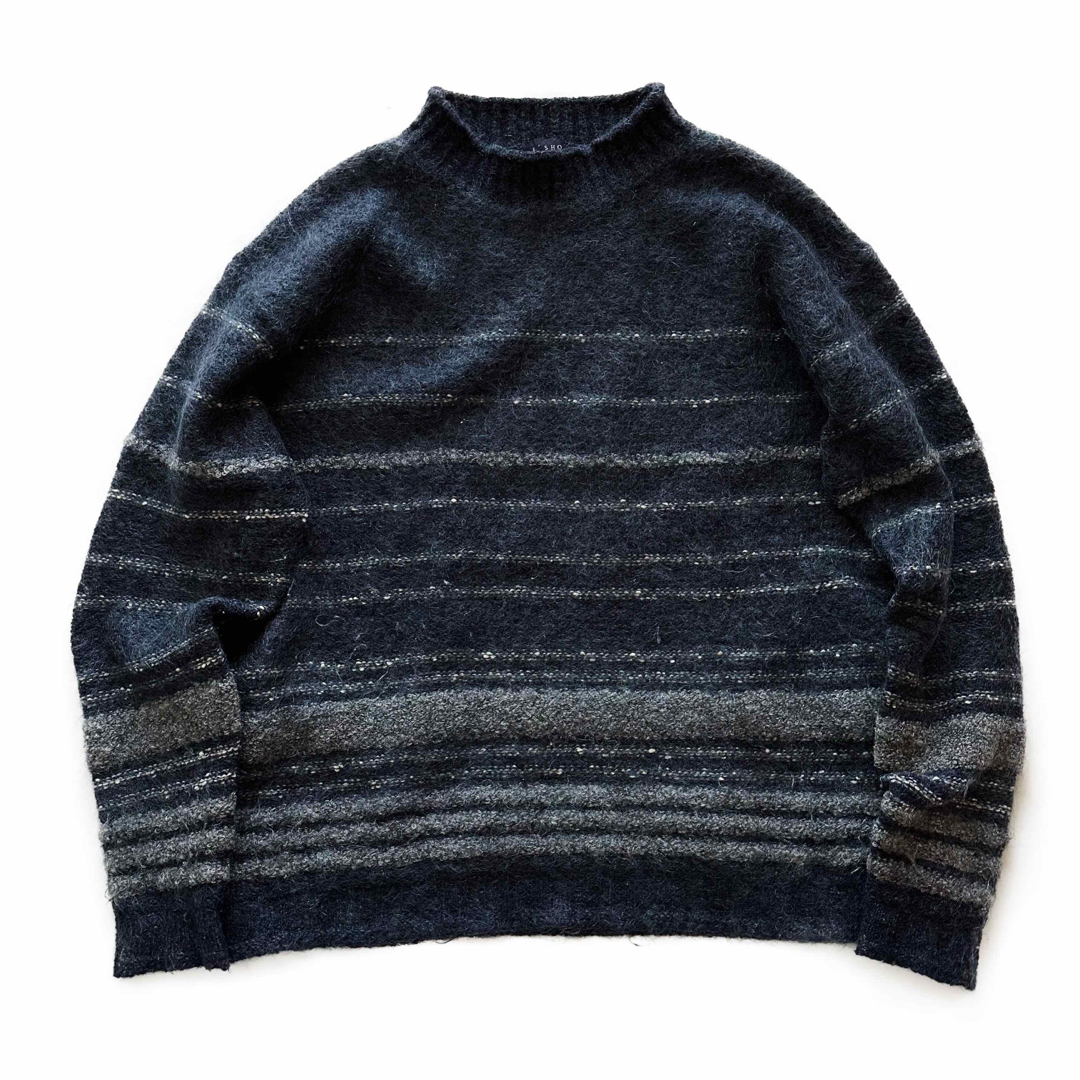 【mohair knit】90s  00s モックネック モヘア 総柄ニット