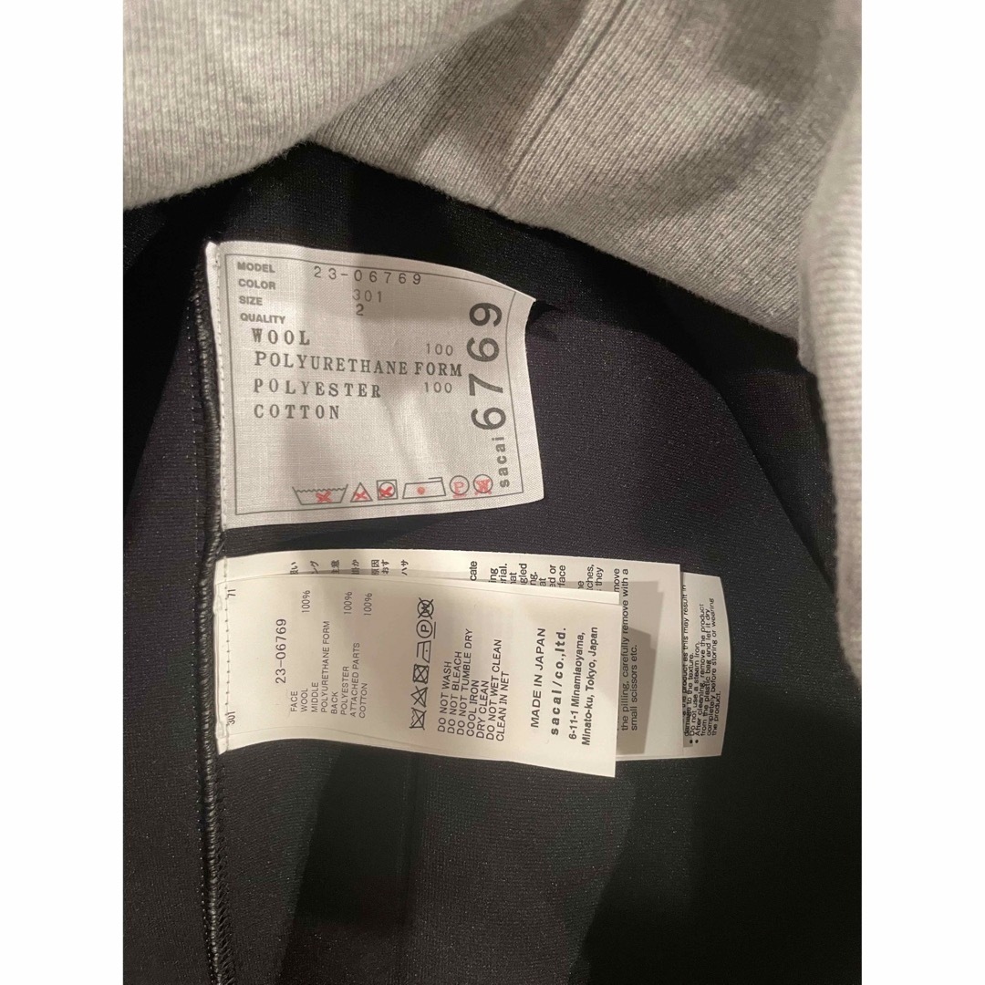 新品未使用sacai23AW Suiting Bonding Hoodie