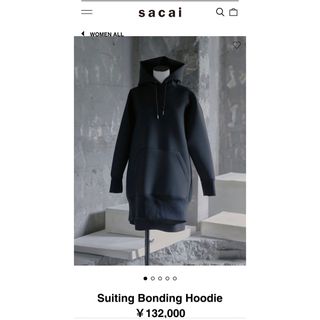 サカイ(sacai)の新品未使用sacai23AW Suiting Bonding Hoodie(ひざ丈ワンピース)