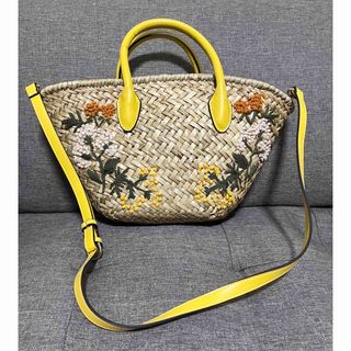 ザラ(ZARA)のZARA ラフィア　トートバッグ　新品未使用(かごバッグ/ストローバッグ)