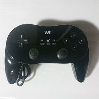 ウィー(Wii)のWiiクラシックコントローラーPRO 黒 ブラック 任天堂純正品(家庭用ゲーム機本体)