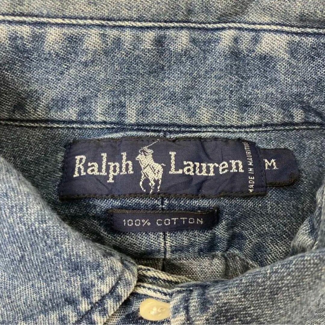 Ralph Lauren - 90s Ralph Lauren ポニー刺繍ロゴ 厚手 デニムボタン