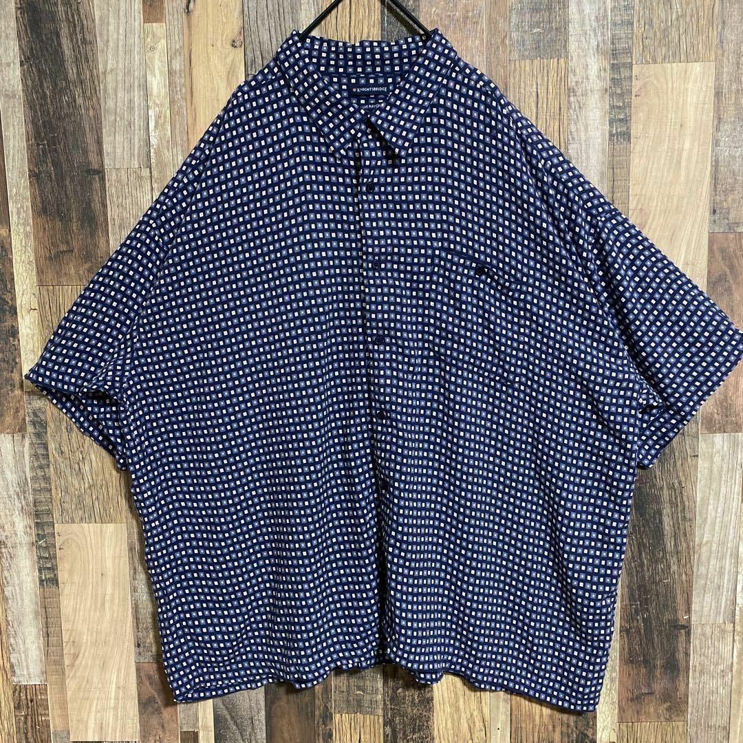 メンズ 半袖 アロハ シャツ 総柄 ビッグシルエット 4XL USA 90s