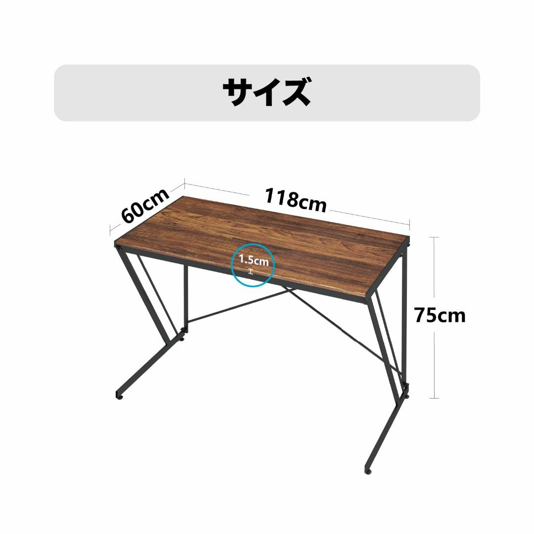 【色: ブラウン】HUGOWパソコンデスク ゲーミングテーブル シンプルワークデ