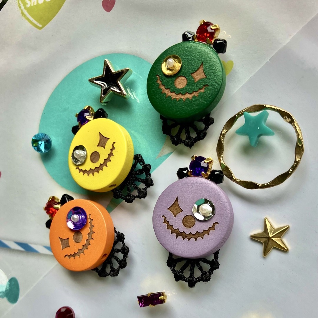 ハロウィン　おばけ　ジャックランタン　ピアス　イヤリング ハンドメイドのアクセサリー(ピアス)の商品写真