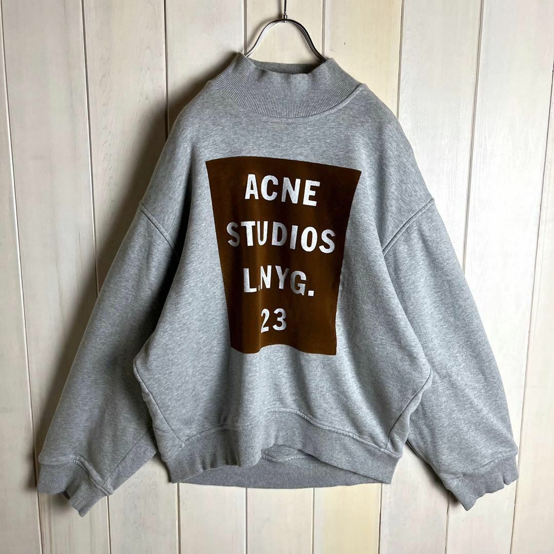 【人気モデル】Acne studios モックネック スウェット ロゴリブ