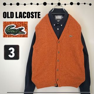 ラコステ(LACOSTE)のラコステ★文字ラコワッペン★90s大沢商会製★前開きベスト★アンゴラ混★サイズ3(ベスト)