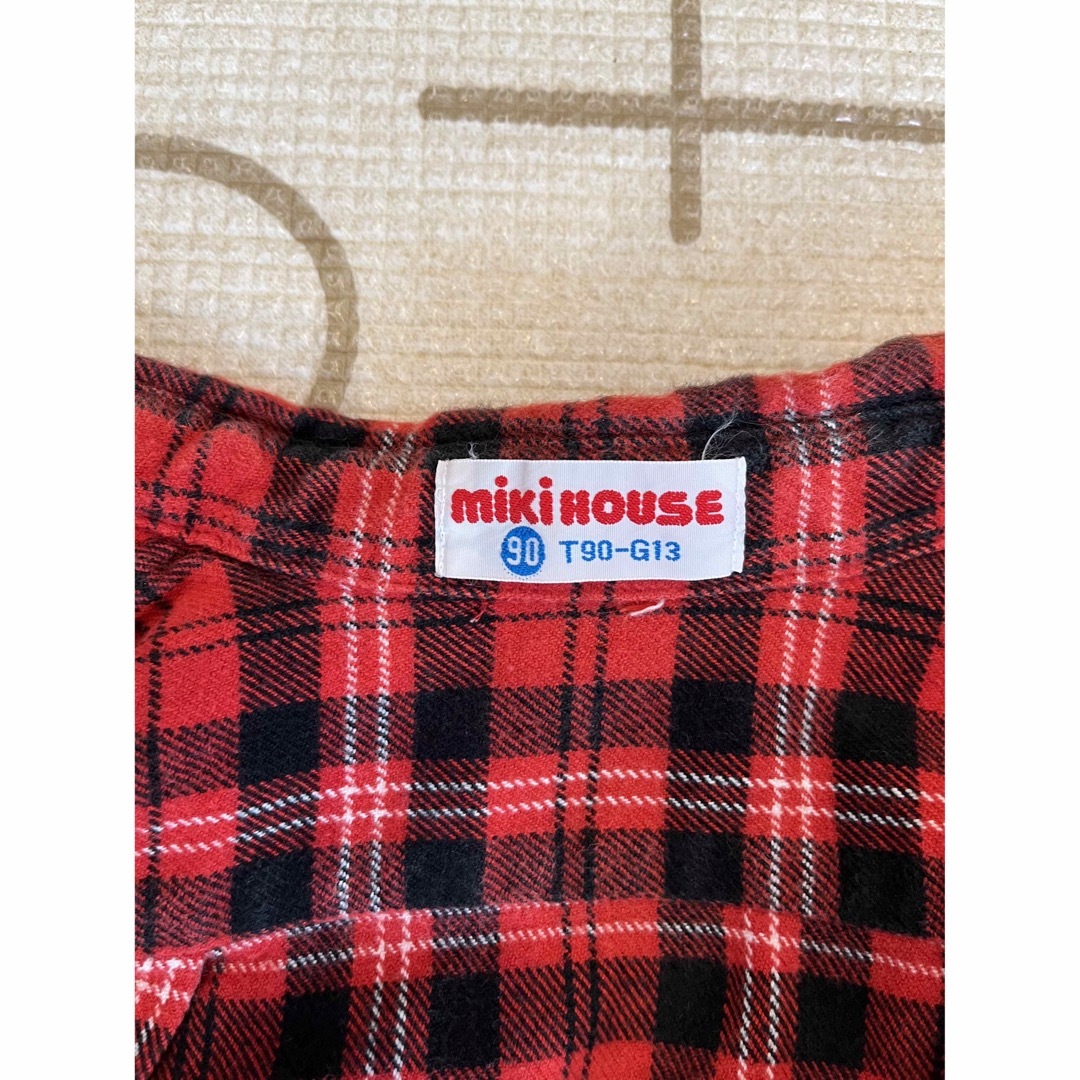 mikihouse(ミキハウス)のオールド ミキハウス ネルシャツ 90 チェック 長袖 キッズ/ベビー/マタニティのキッズ服男の子用(90cm~)(ブラウス)の商品写真