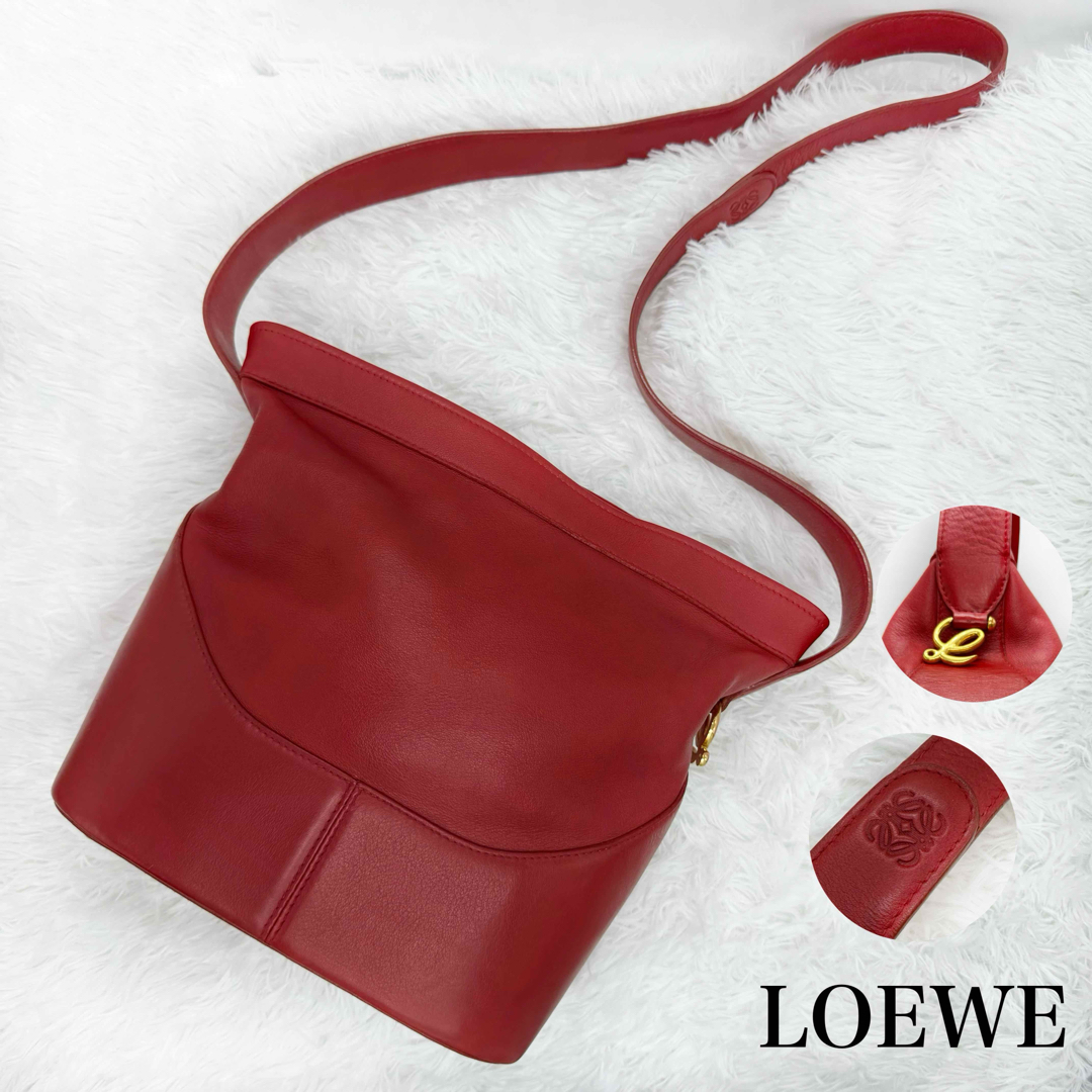 美品✨LOEWE ロエベ ショルダーバッグ　アナグラム　ロゴ金具　ななめがけ