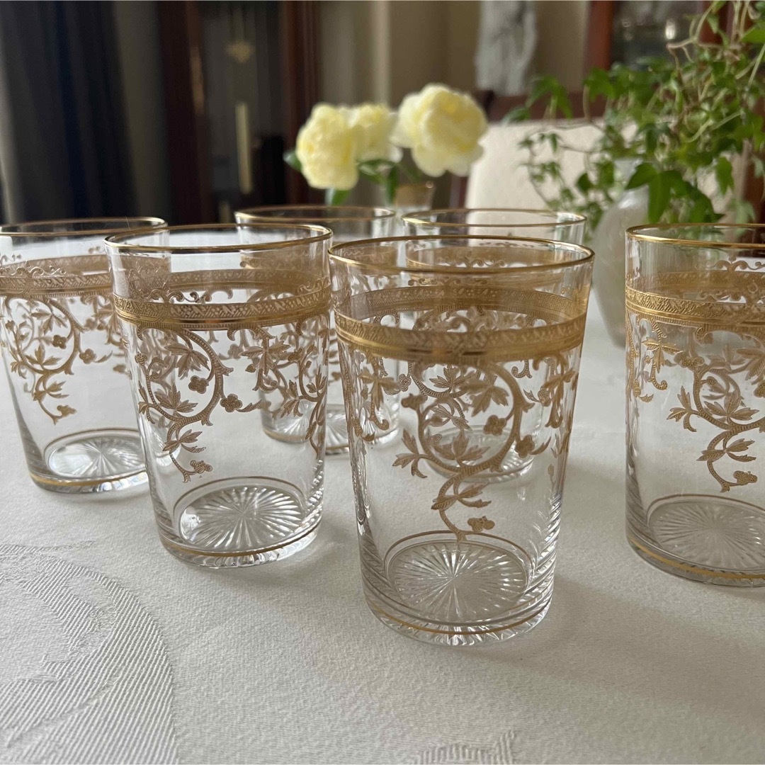 フランス アンティーク】美品 オールドサンルイ 金彩 タンブラー