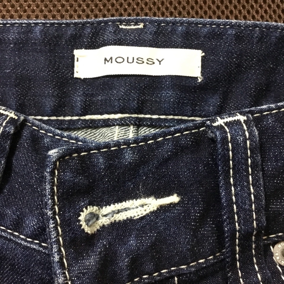 【美品】 MOUSSY デニム ローライズ 26 スキニー　ホワイトステッチ