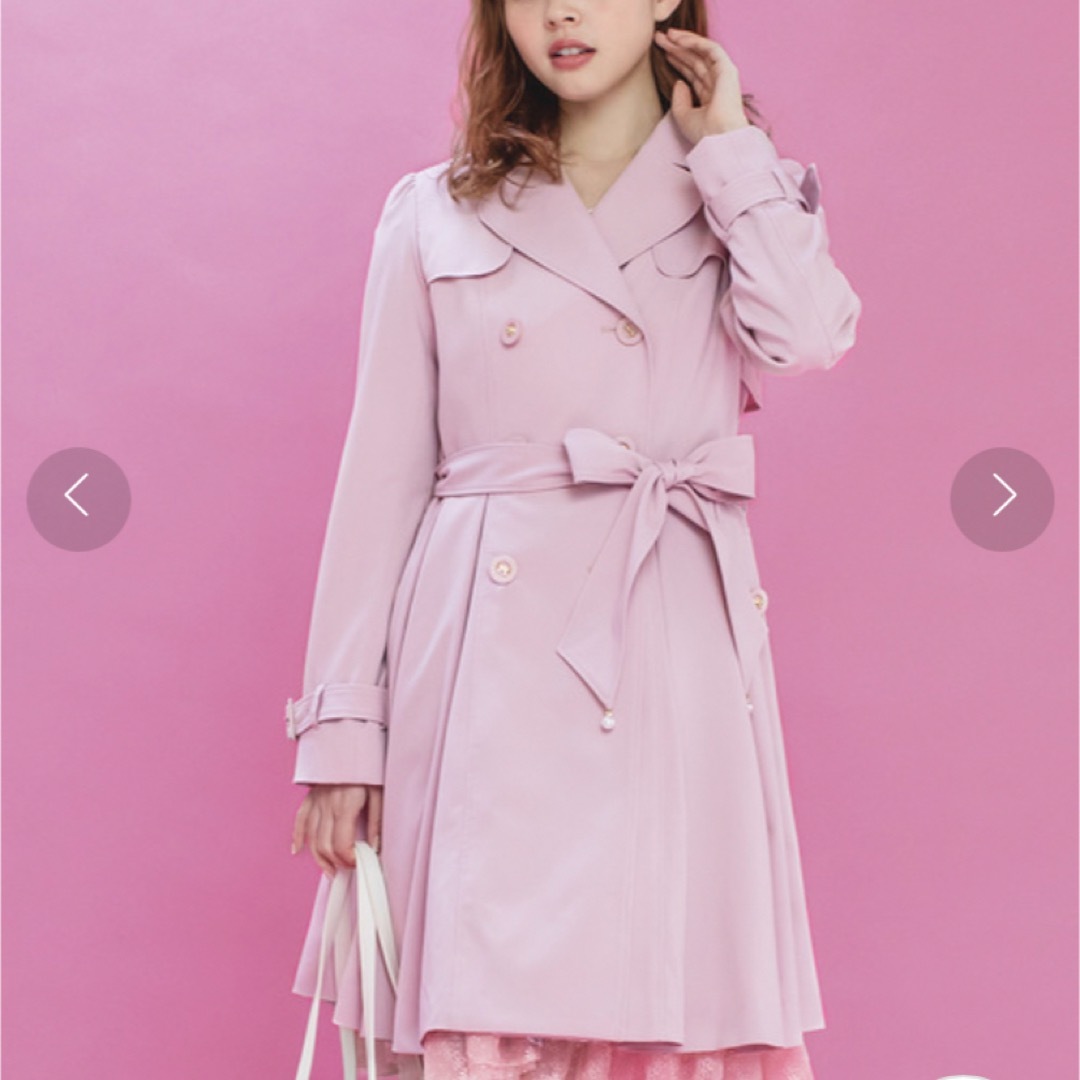 新品ロディスポット 2wayプチリュバンボタンラフィネトレンチコート