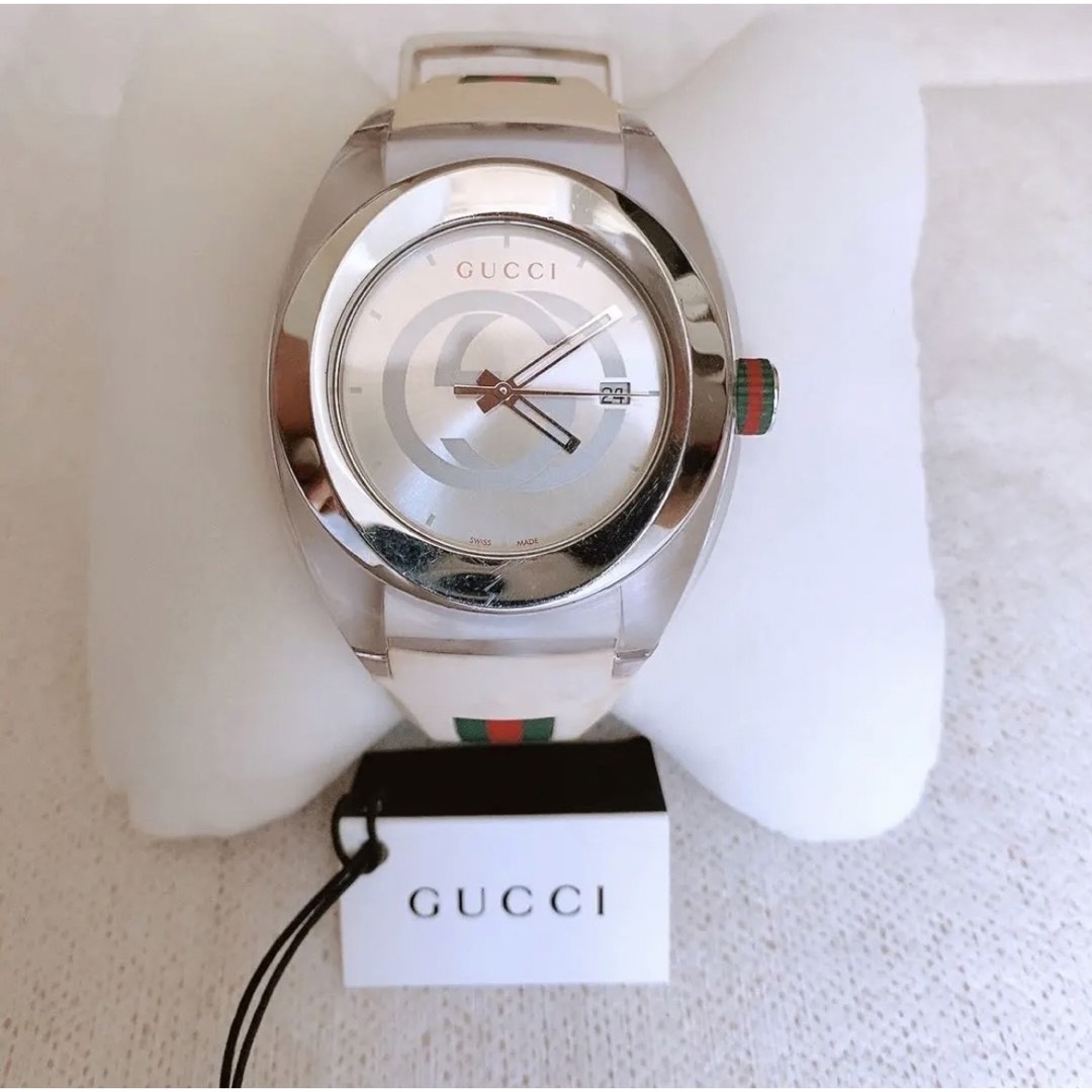 ☆GUCCI☆グッチ 腕時計 シンク SYNC ホワイトラバーバンド お得-