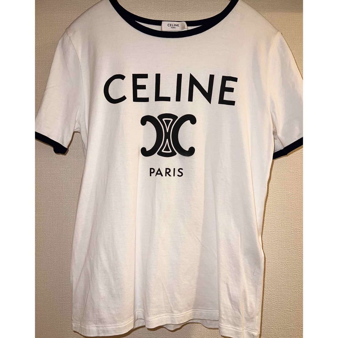 CELINE セリーヌ フロックロゴTシャツ リンガーT 正規品