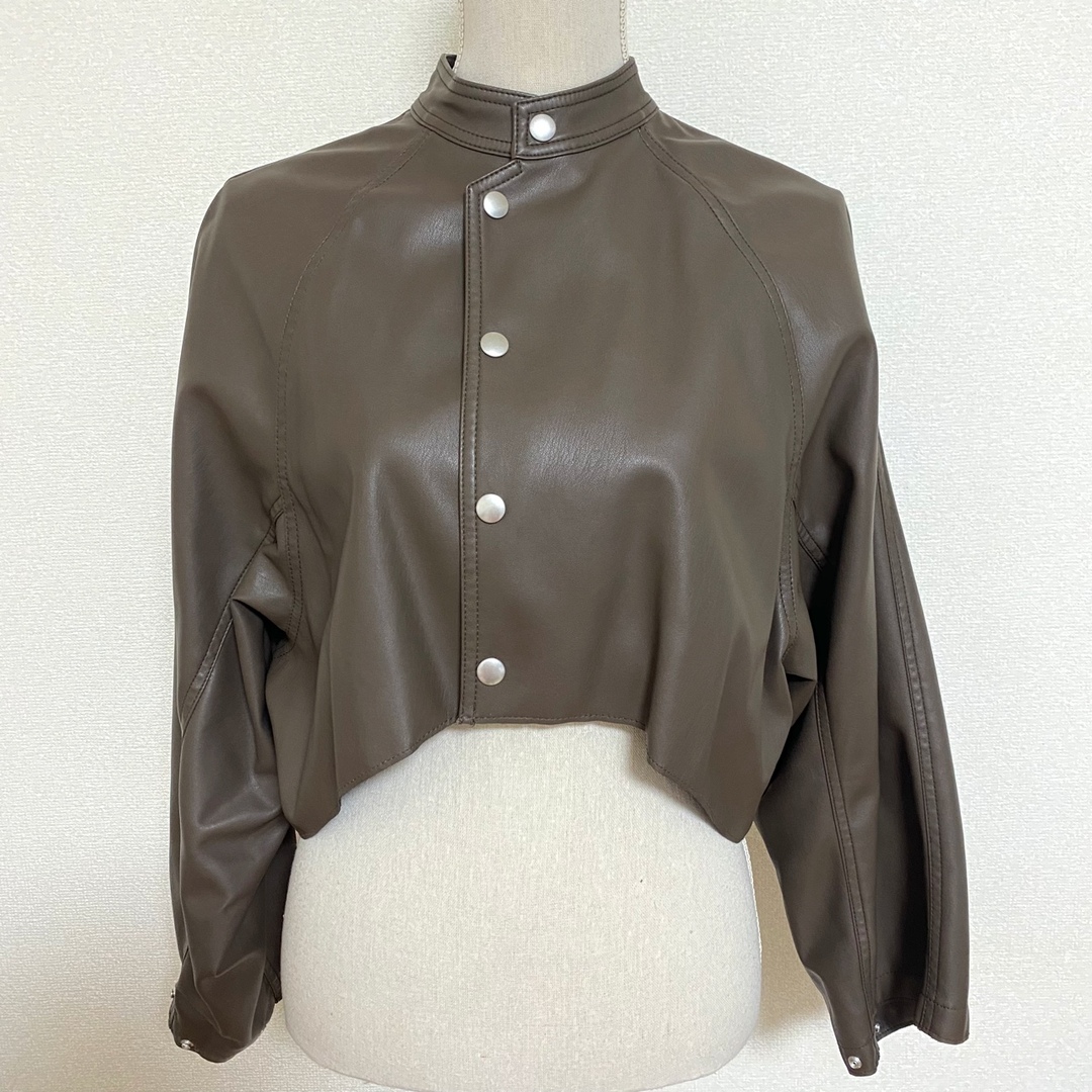 Ameri ROUND SHORT FAKE LEATHER JACKET