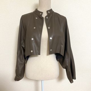 Ameri VINTAGE - Ameri ROUND SHORT FAKE LEATHER JACKETの通販 by