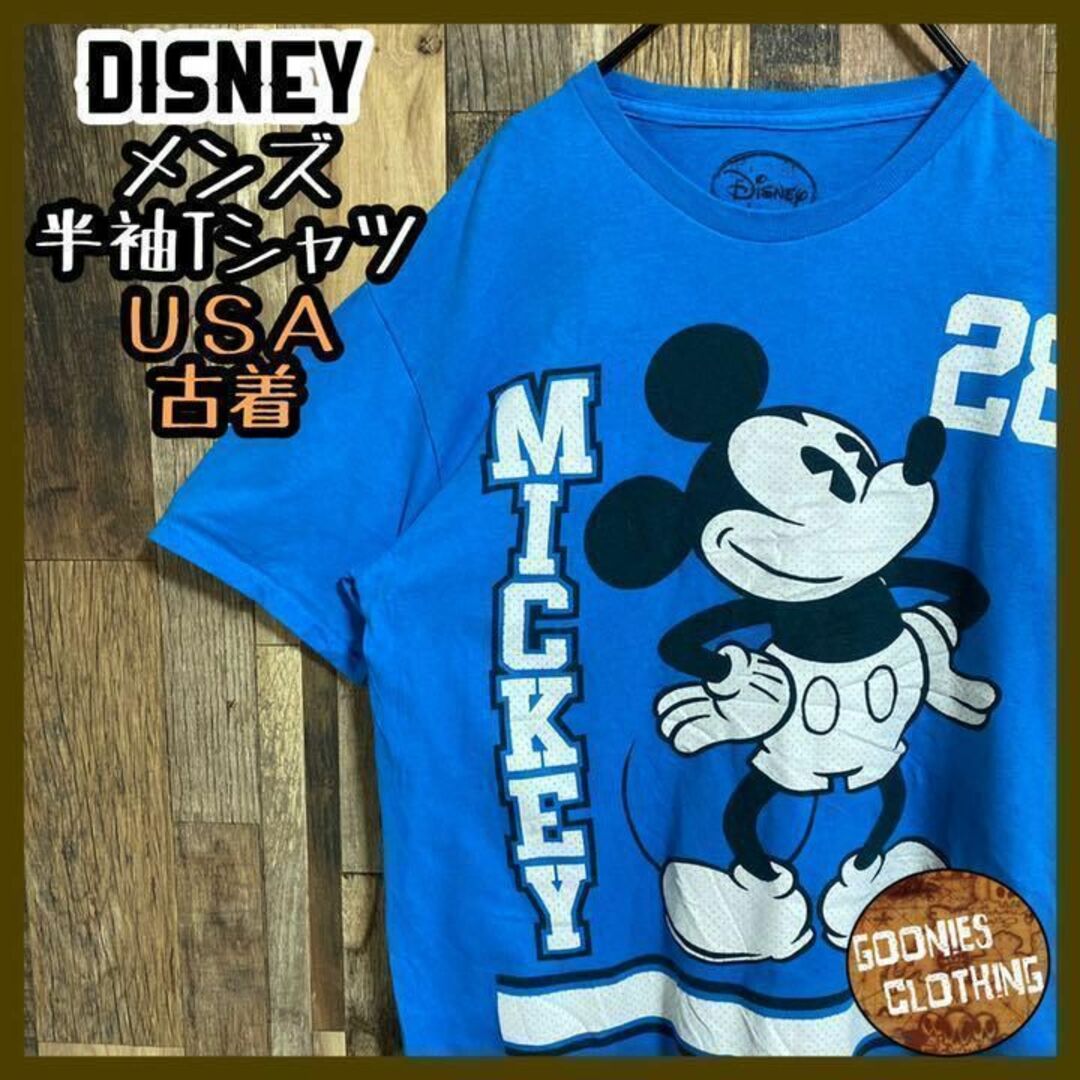 ディズニー ミッキー Tシャツ キャラクター ブルー USA古着 90s 半袖 | フリマアプリ ラクマ