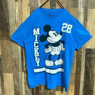 Disney - ディズニー ミッキー Tシャツ キャラクター ブルー USA古着