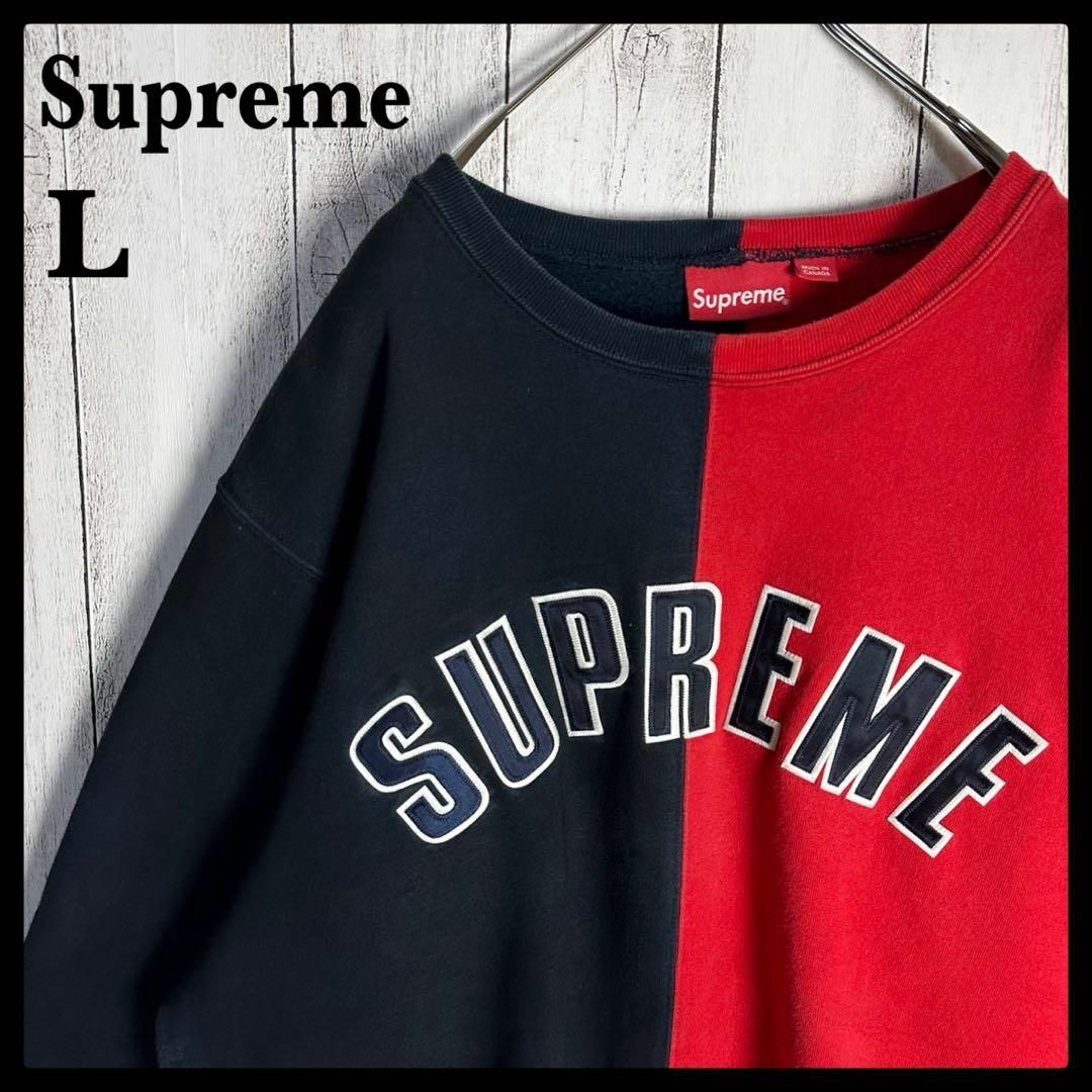 M supreme アーチロゴ トレーナー 紺赤