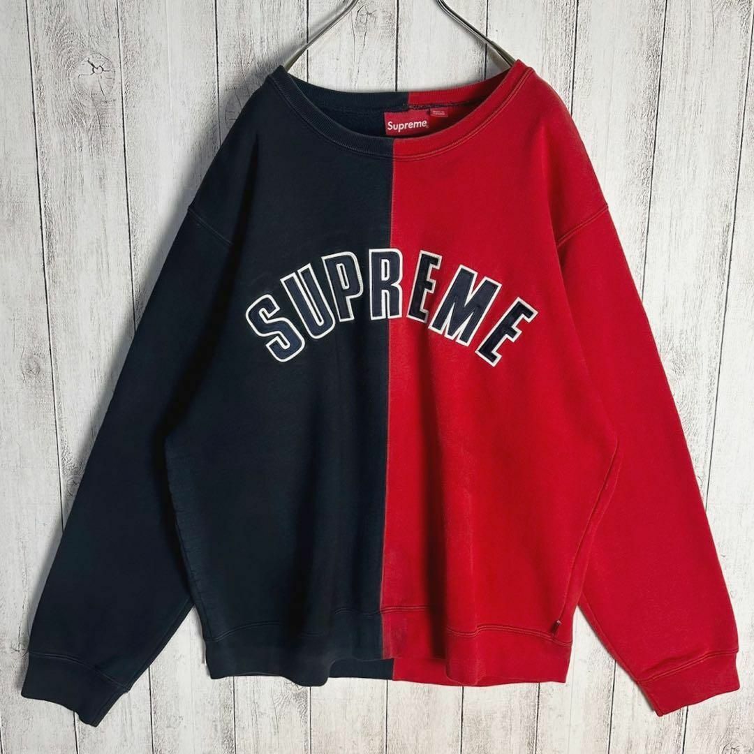 M supreme アーチロゴ トレーナー 紺赤