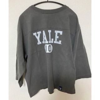 フレームワーク(FRAMeWORK)のFRAMeWORK YALE/クオータースリーブフットボールT 黒(Tシャツ(長袖/七分))