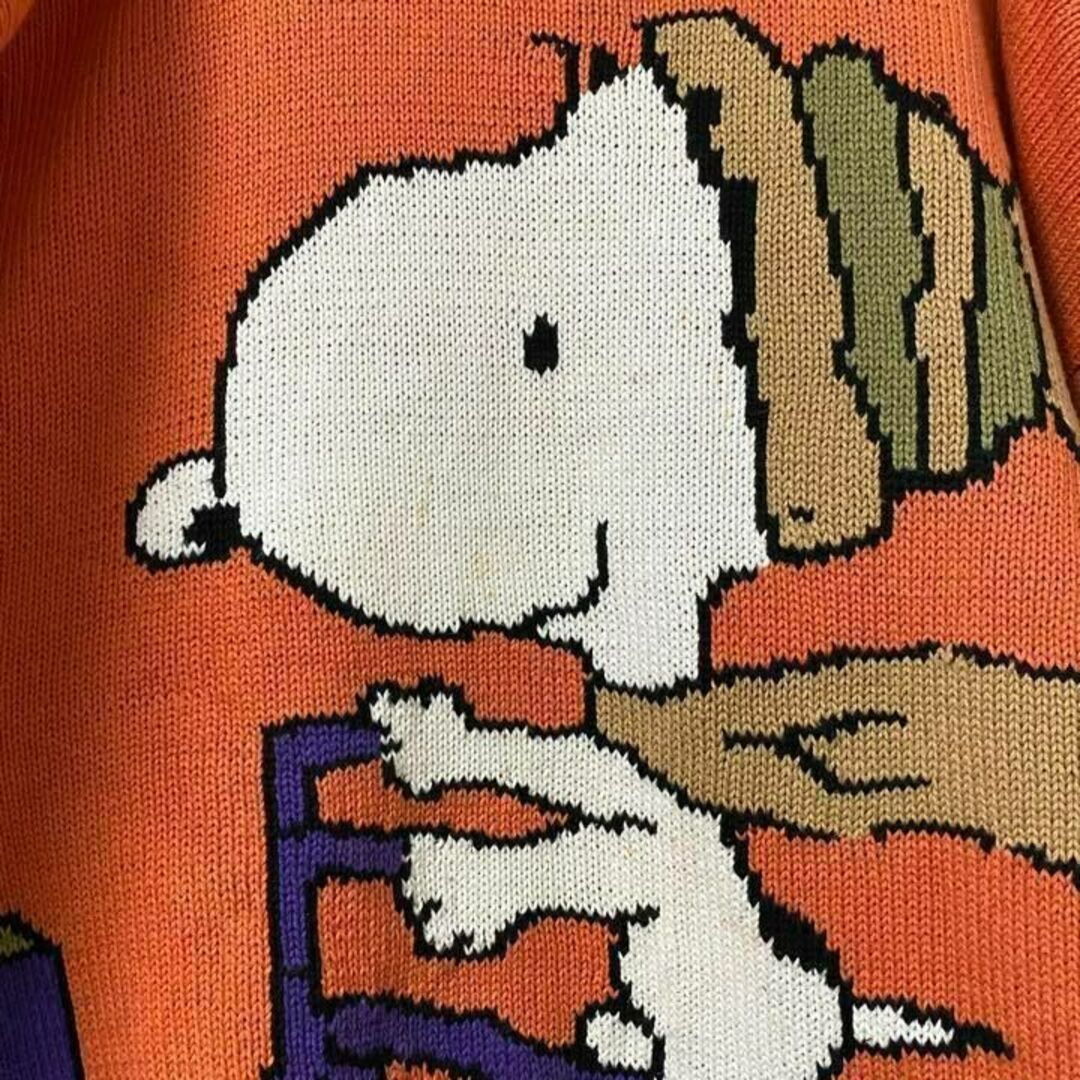 超希少 80S スヌーピー snoopy コットン ニット 柄 古着 F4
