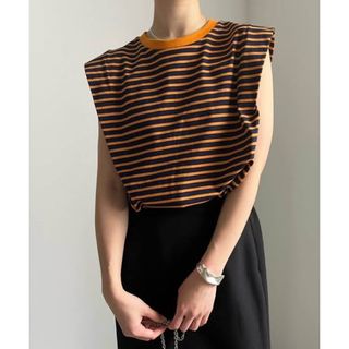 アメリヴィンテージ(Ameri VINTAGE)のAmeri VINTAGE★OVER SHOULDER BORDER TOP(カットソー(半袖/袖なし))