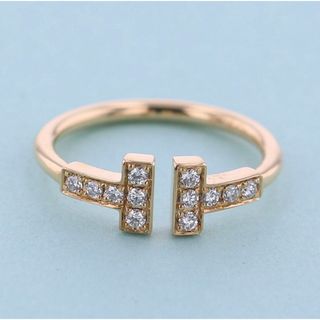 ティファニー(Tiffany & Co.)のティファニー Tワイヤー12P ダイヤリング  指輪 750YG 8号(リング(指輪))