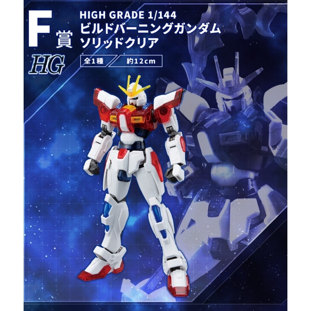 ガンプラ一番くじ F賞 HG 1/144 ビルドバーニングガンダムソリッドクリア