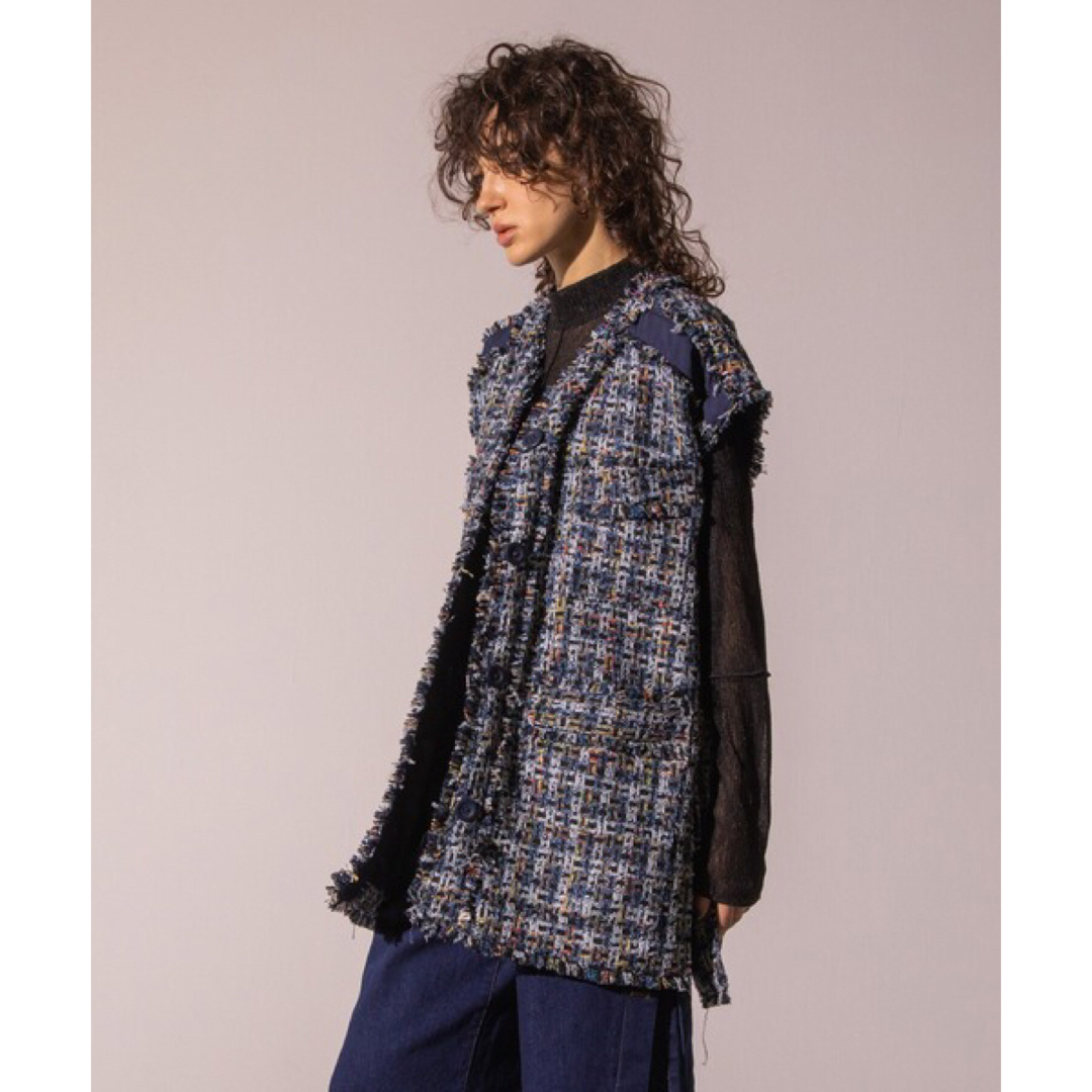 AULA AILA TWEED FRINGE VEST