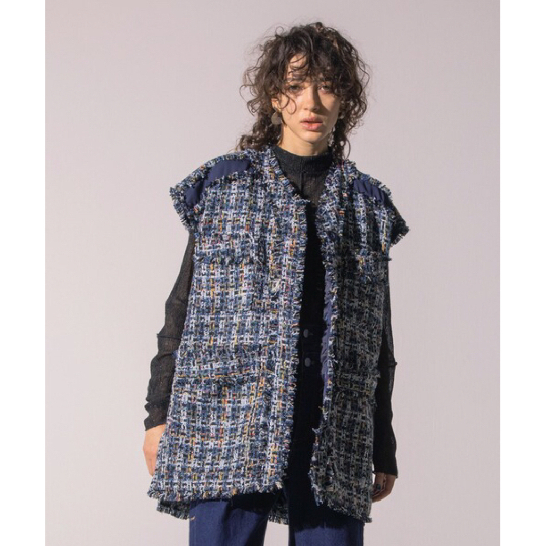 AULA AILA TWEED FRINGE VEST