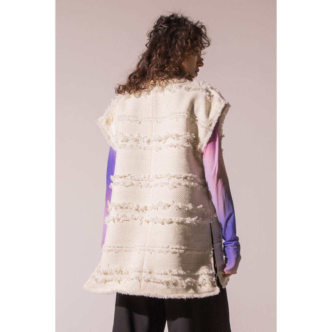 AULA AILA TWEED FRINGE VEST