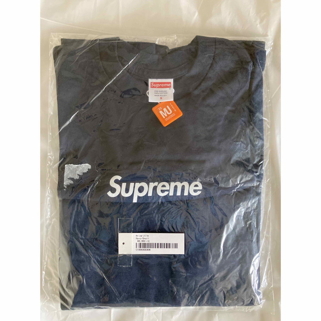 NavySupreme Box Logo L/S Tee Sサイズ Navy