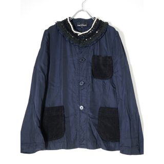 コムデギャルソン(COMME des GARCONS)のtricot COMME des GARCONSトリココムデギャルソン スパンコール刺繍パール装飾ベロアポケットジャケット【S】【LJKA72756】(その他)