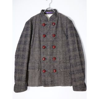 ポールスミス(Paul Smith)のPaul Smith COLLECTIONポールスミス  革製くるみボタン グレンチェック スタンドカラー中綿ダブルジャケット【M】【MJKA72784】(その他)