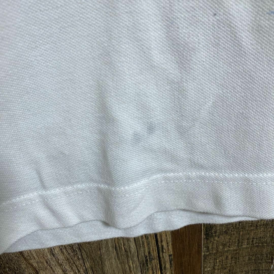 ラコステ メンズ 半袖 ポロシャツ 白 ロゴ シンプル ワニ USA 90s 8