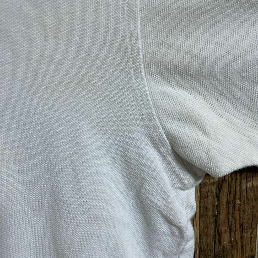 ラコステ メンズ 半袖 ポロシャツ 白 ロゴ シンプル ワニ USA 90s 9